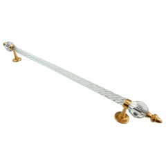Vintage Long 22-Karat Glass Towel Bar from Sherle Wagner Collection, circa 1960s