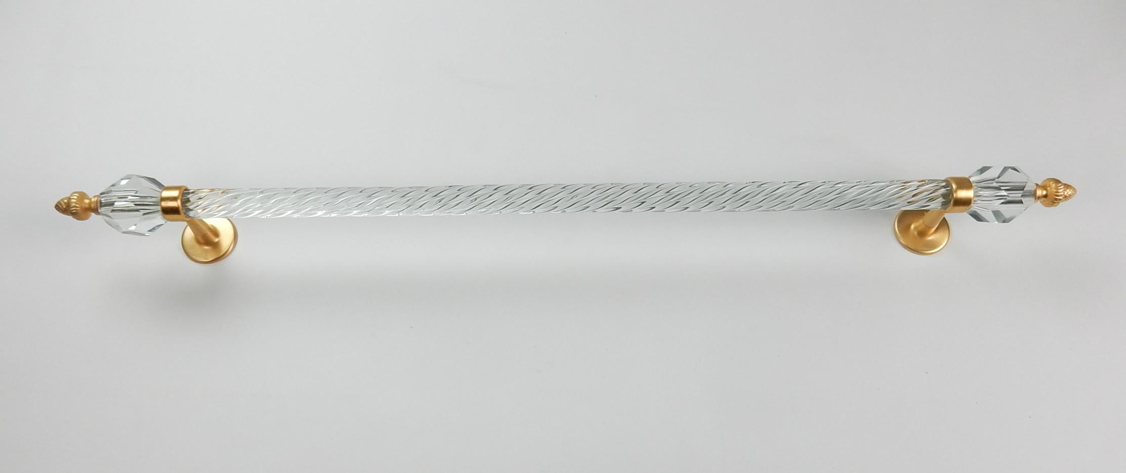 Long 22-Karat Glass Towel Bar from Sherle Wagner Collection, circa 1960s In Good Condition In Las Vegas, NV