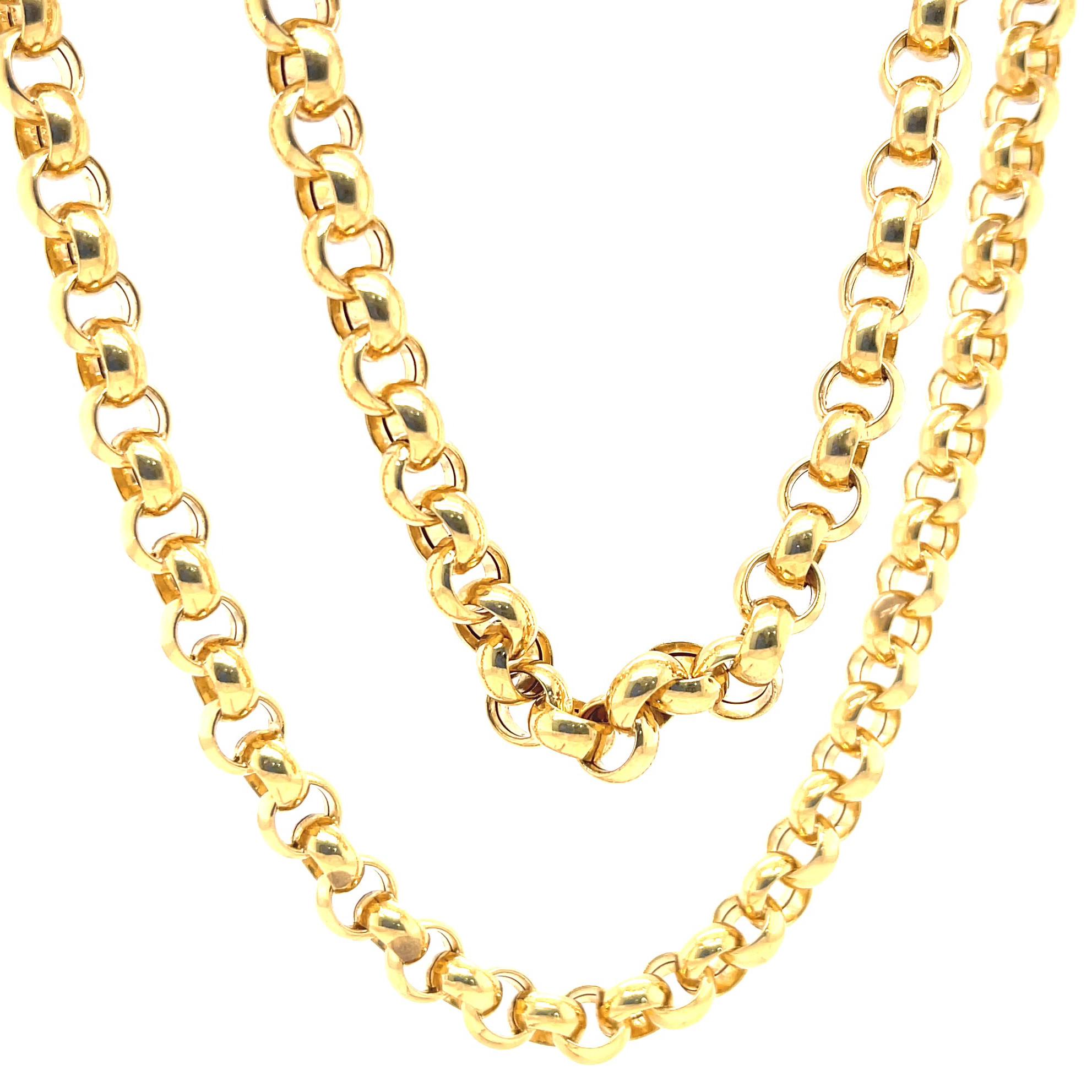 Interlocking 18 Karat Yellow Gold Link Necklace In Excellent Condition In Beverly Hills, CA