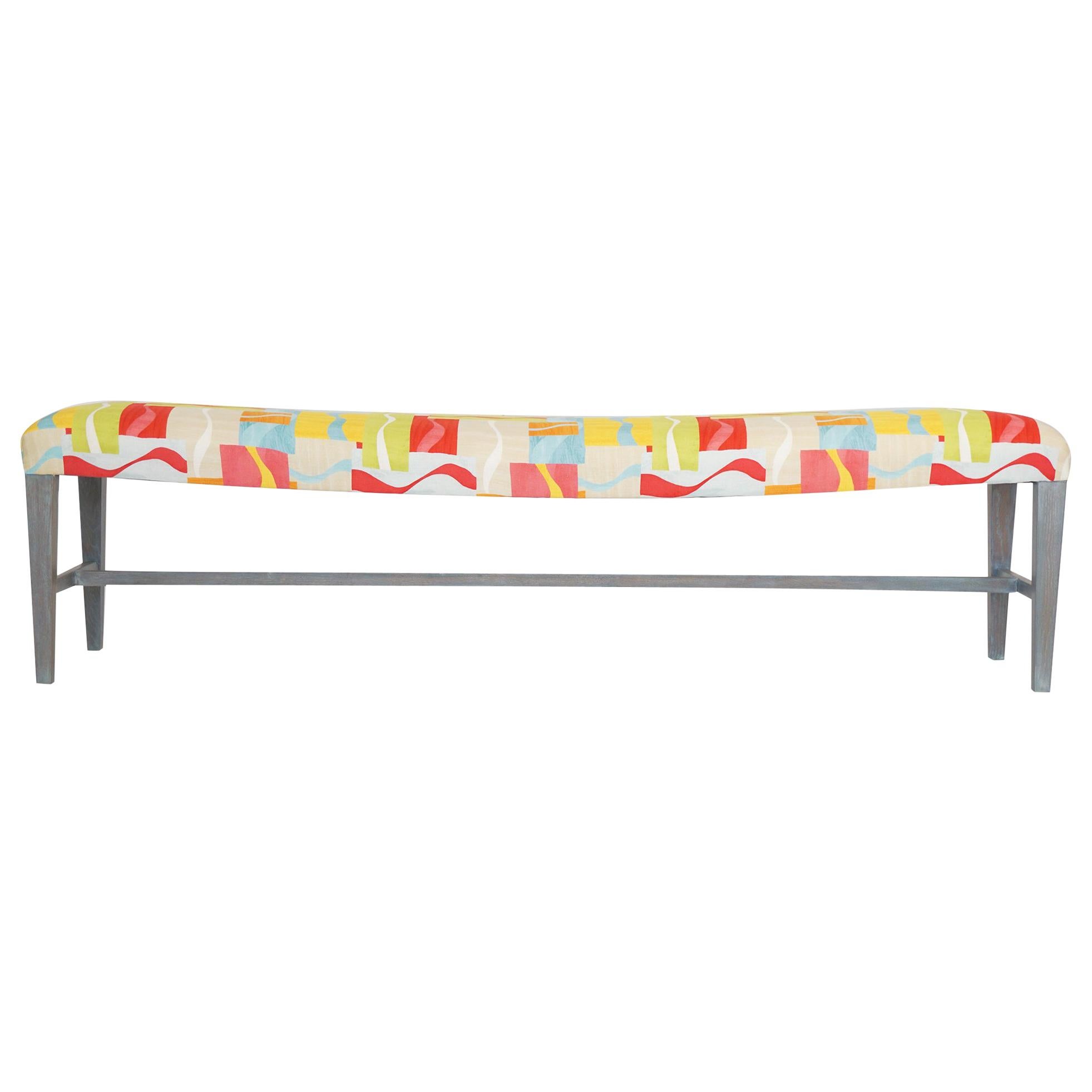 Long Accent Bench with Bowed Seat