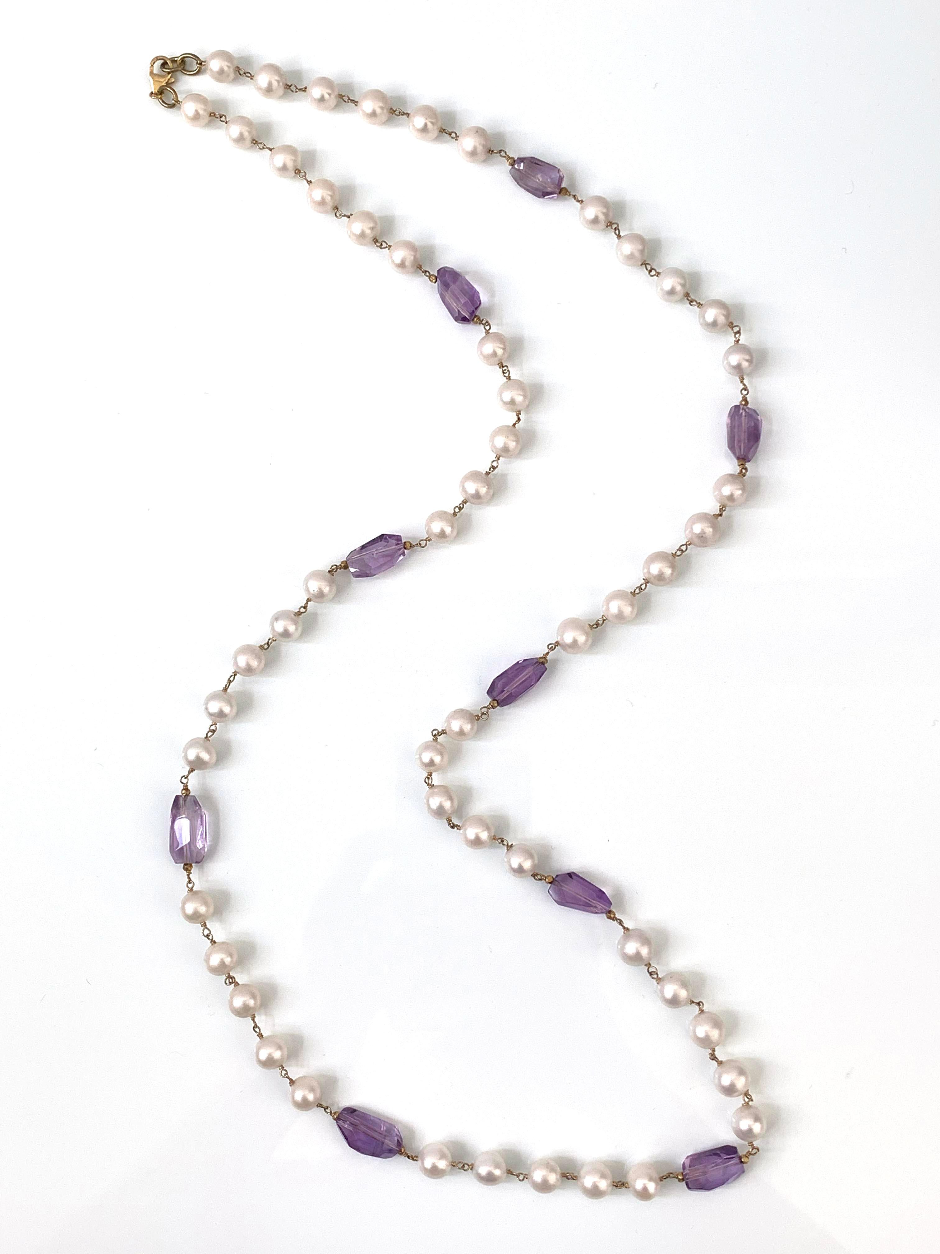 amethyst and pearl necklace