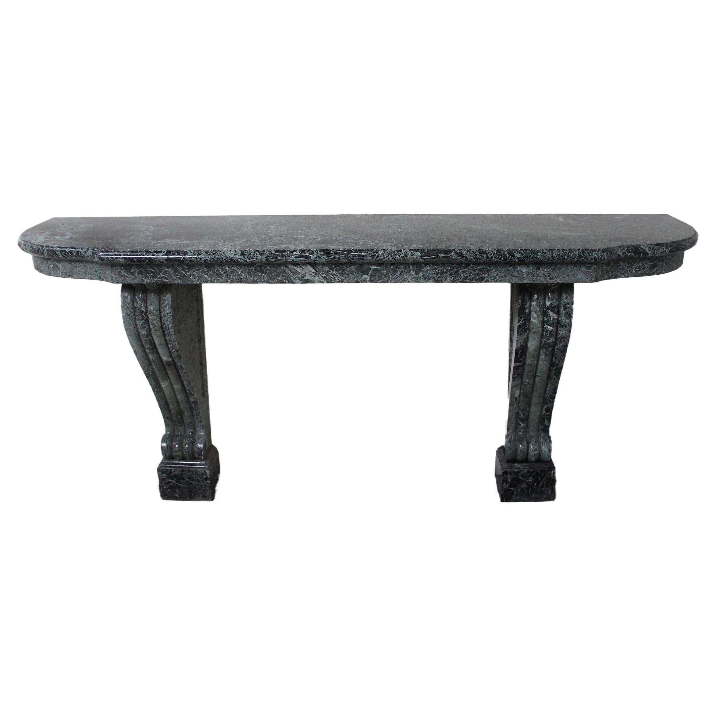 Long and Fine Early 20th Century Hand Carved Marble Console