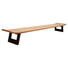 Long and low Mid-Century Modern coffee table, low console or bench by Paul Frank