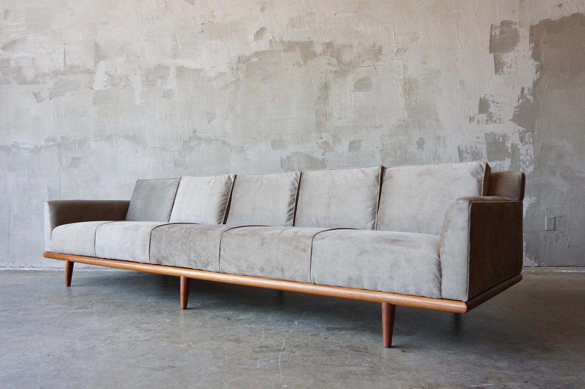 American Long and Low Monteverdi-Young Sofa in Warm Grey