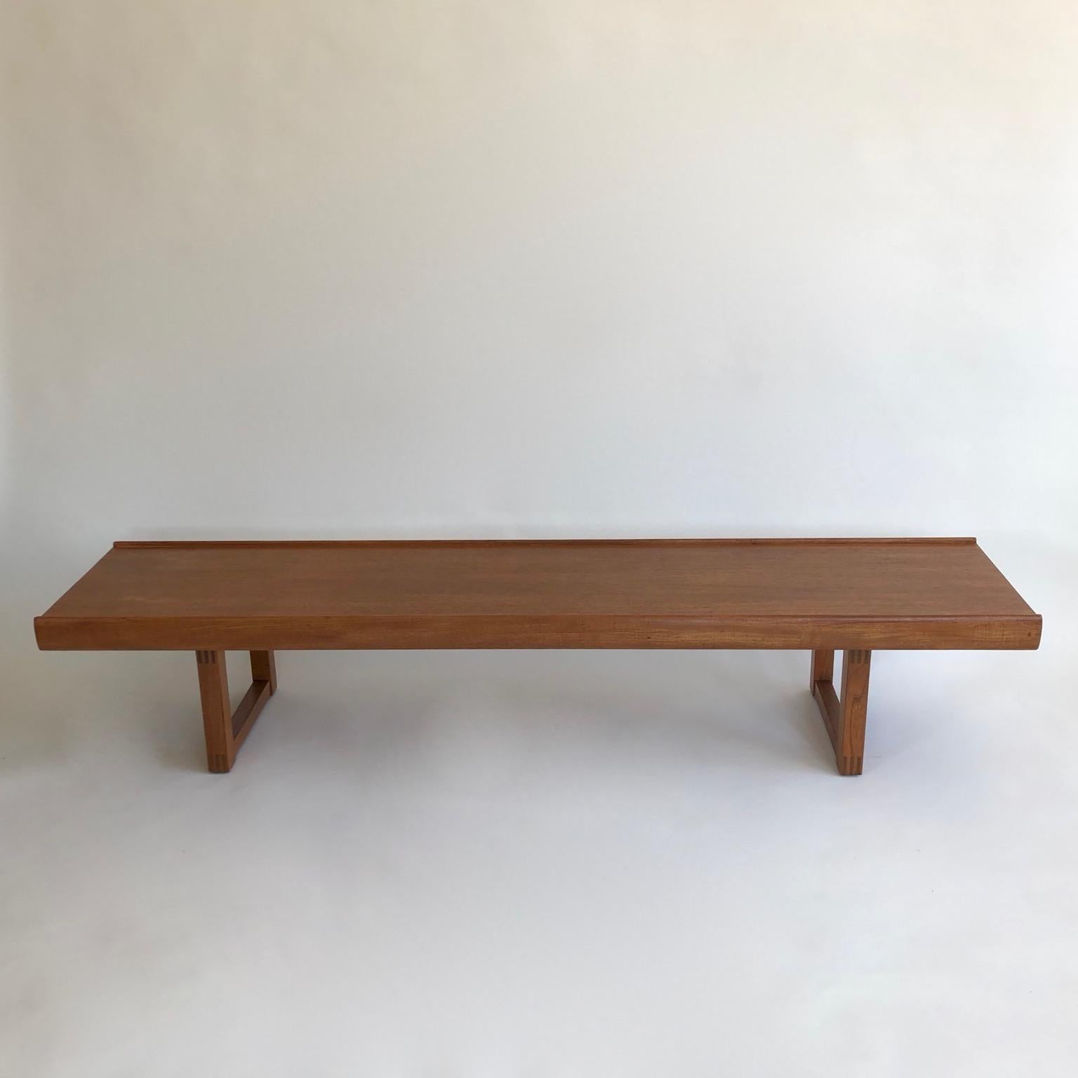 Scandinavian Modern Midcentury Long, Low and Heavy Scandinavian Bench or Coffee Table, circa 1960s