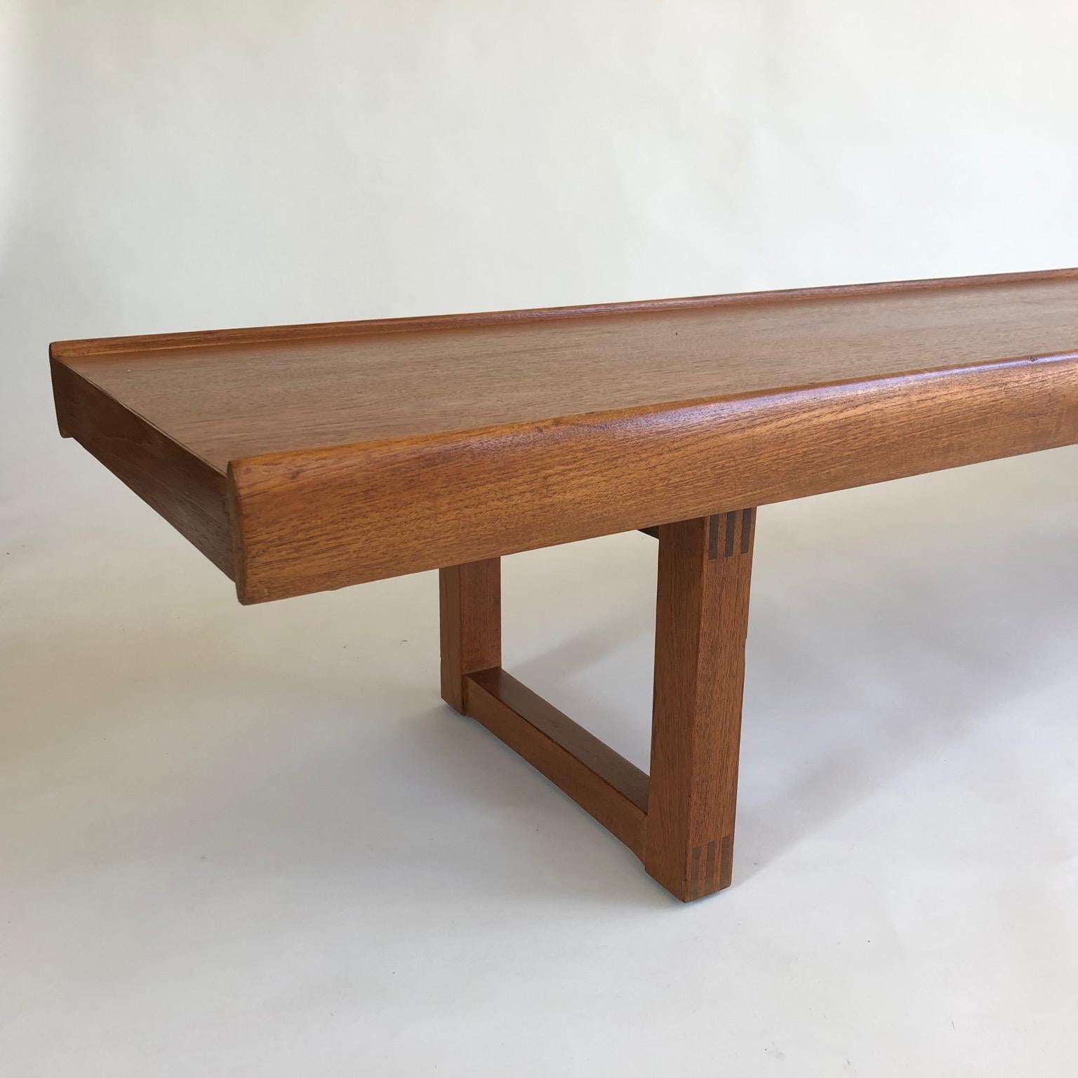 European Midcentury Long, Low and Heavy Scandinavian Bench or Coffee Table, circa 1960s