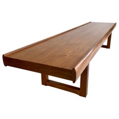 Midcentury Long, Low and Heavy Scandinavian Bench or Coffee Table, circa 1960s