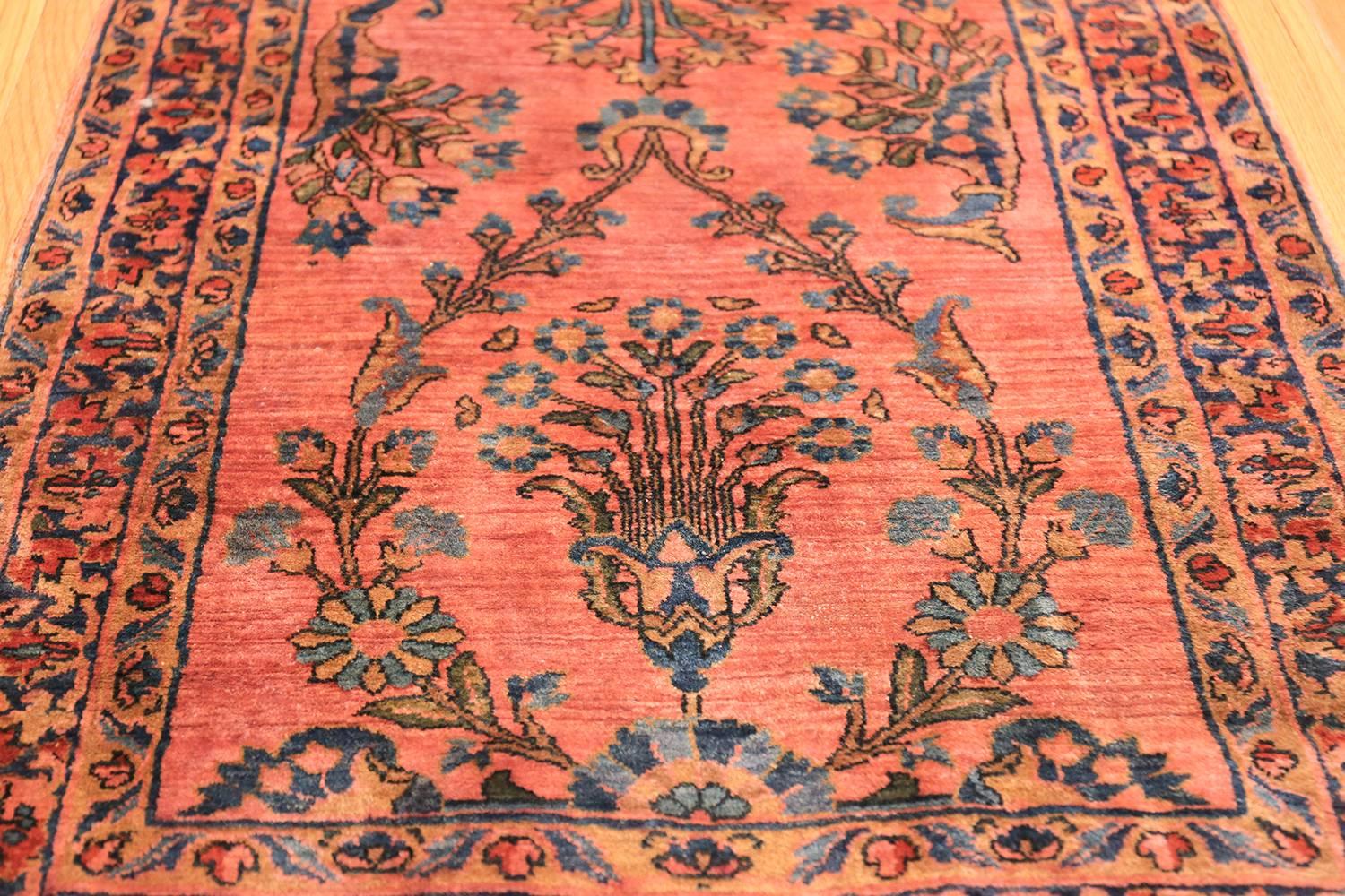 Hand-Knotted Long and Narrow Antique Persian Sarouk Runner Rug