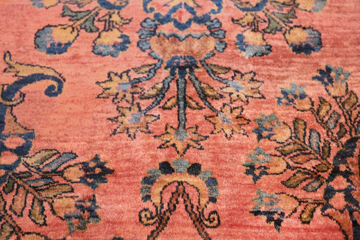 Long and Narrow Antique Persian Sarouk Runner Rug In Excellent Condition In New York, NY