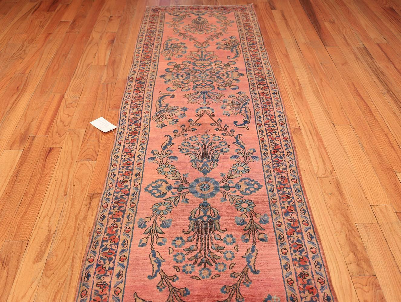 Long and Narrow Antique Persian Sarouk Runner Rug 2