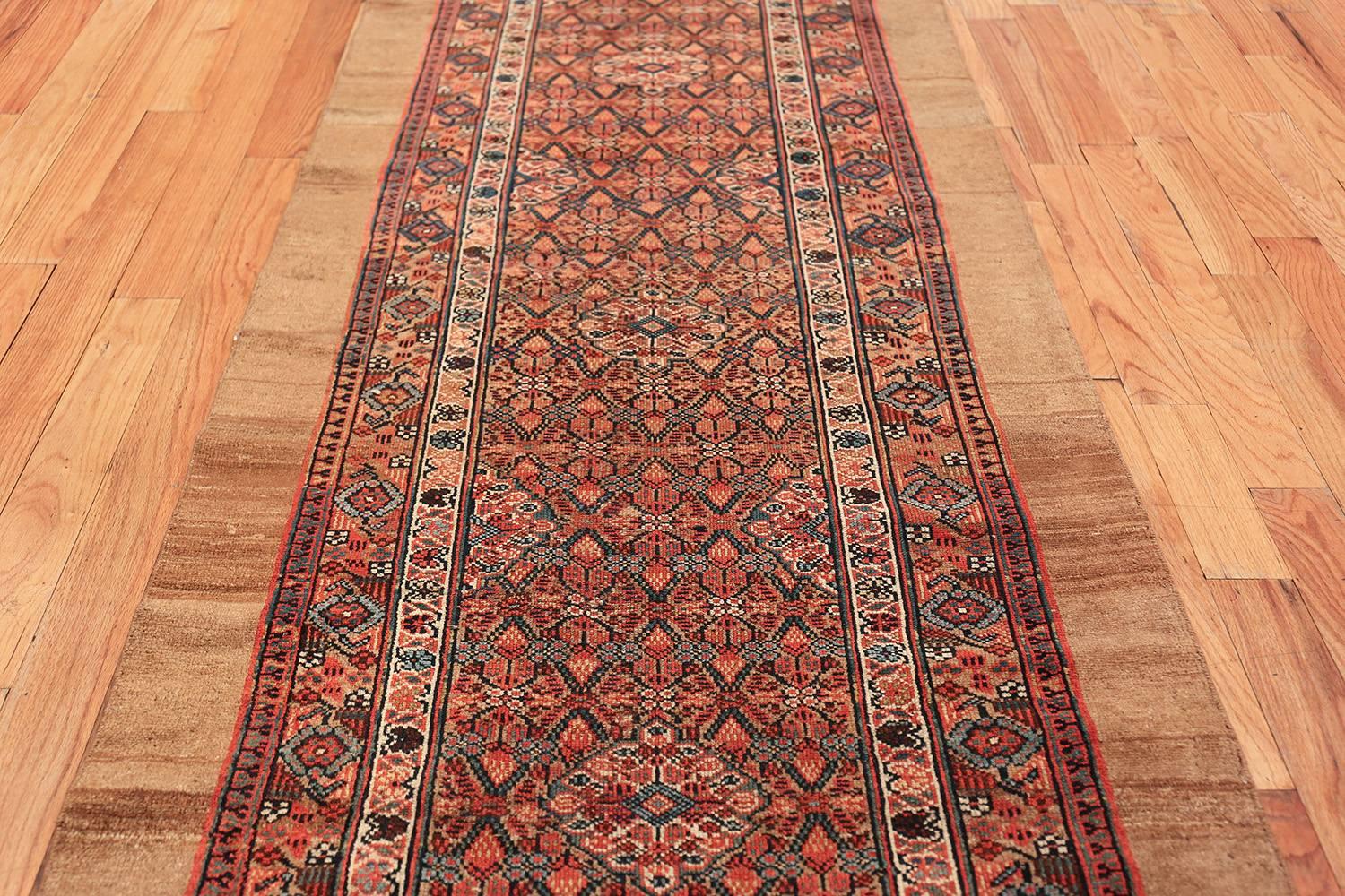 Long and Narrow Antique Tribal Persian Serab Runner Rug In Excellent Condition In New York, NY