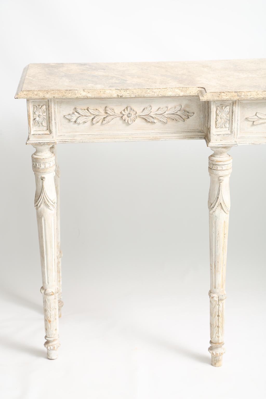 Neoclassical Long and Narrow Painted Louis XVI Console