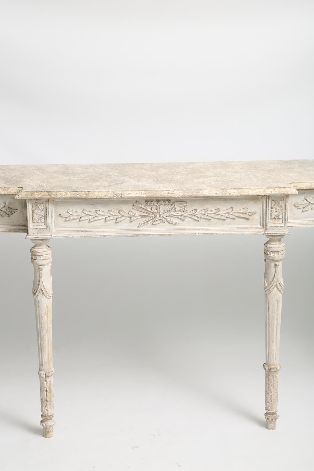 American Long and Narrow Painted Louis XVI Console