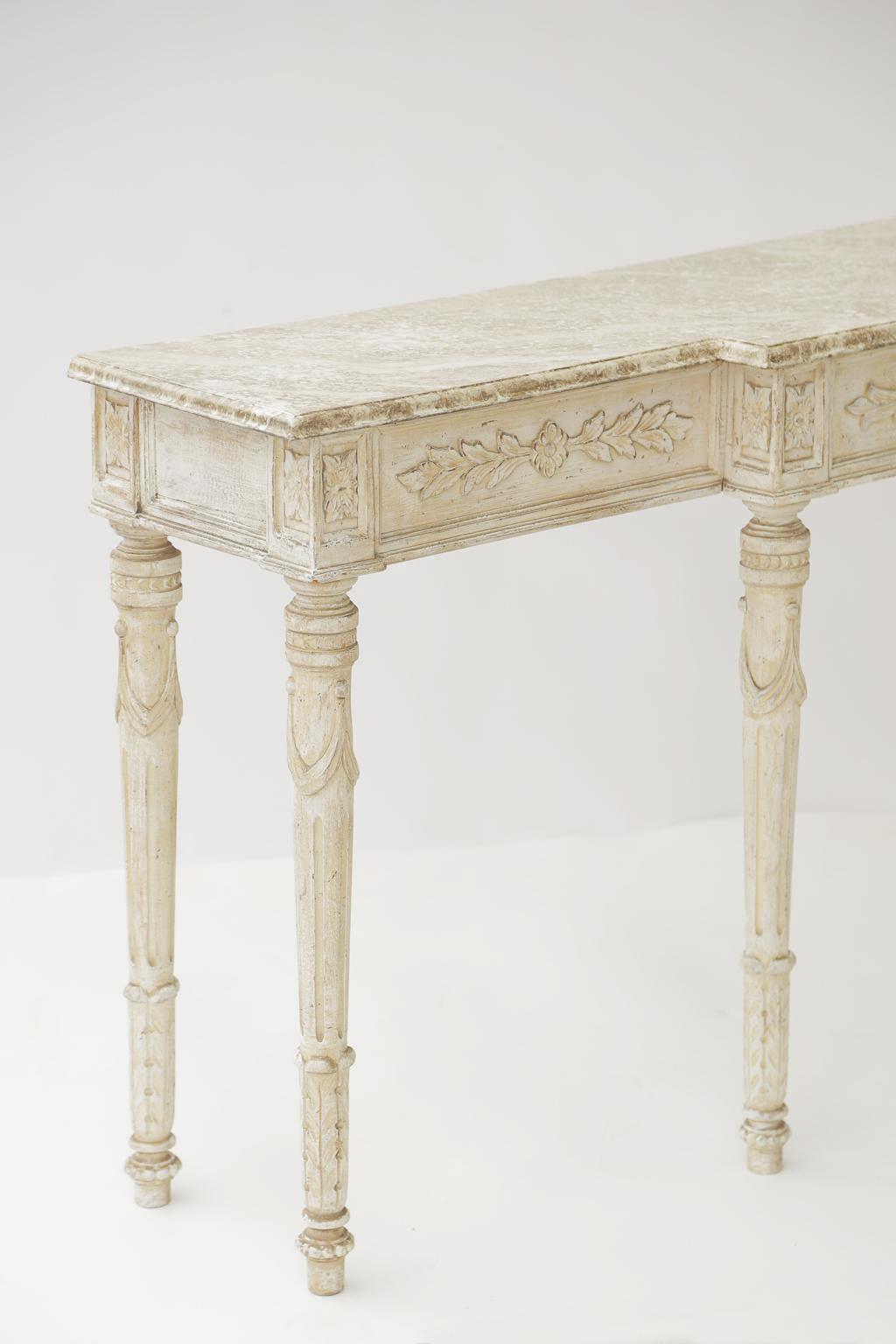Mid-20th Century Long and Narrow Painted Louis XVI Console