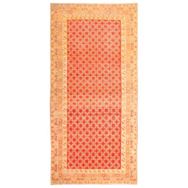 Antique Khotan Carpet. Size: 7 ft 2 in x 14 ft 2 in For Sale