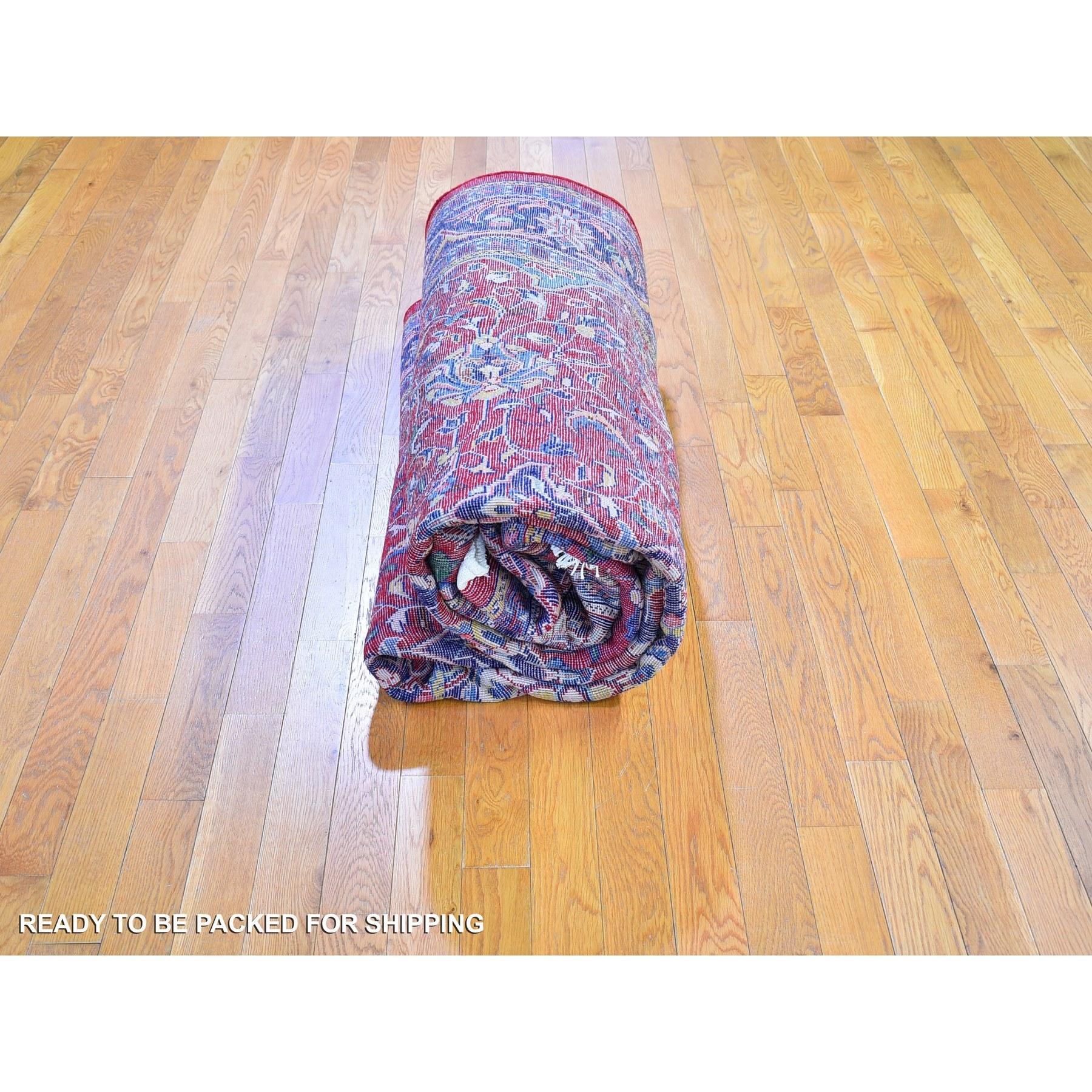 Langer und schmaler persischer Kashan-Teppich aus dicker und plüschiger Wolle, handgeknüpft im Angebot 2
