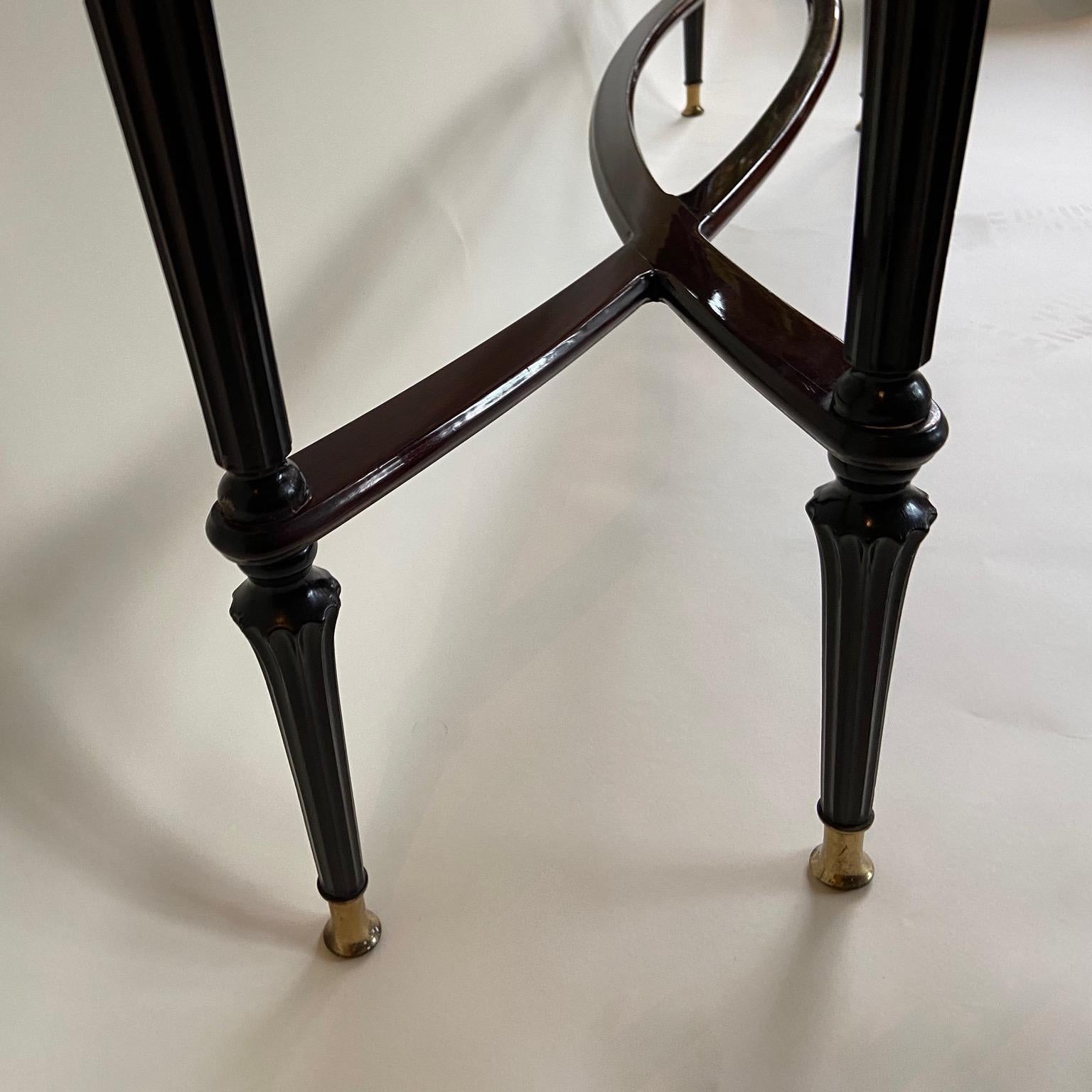 Art Deco Shallow Polished Dark Wood Console Attributed to Paolo Buffa, Italy, circa 1940s