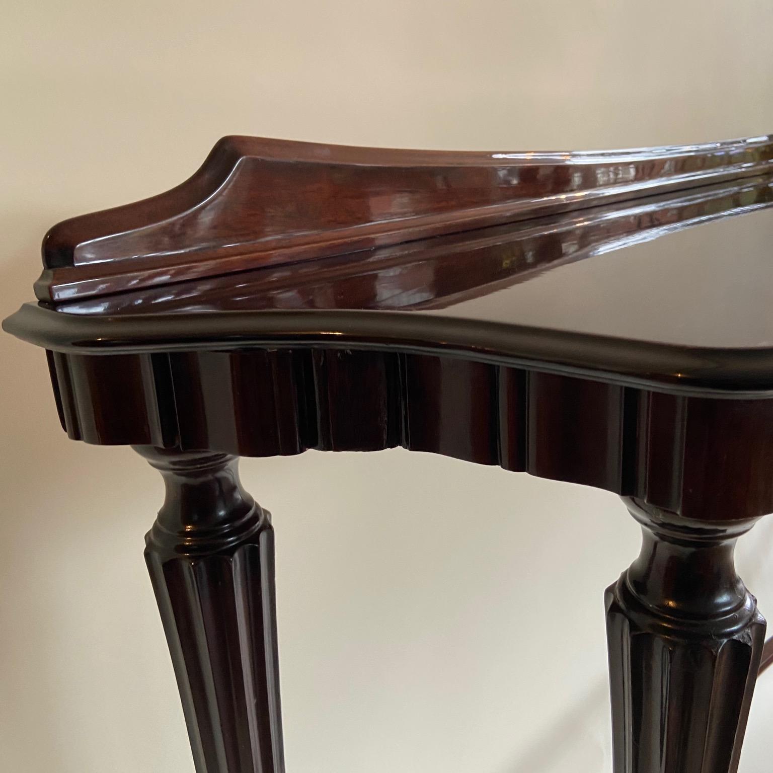 Italian Shallow Polished Dark Wood Console Attributed to Paolo Buffa, Italy, circa 1940s