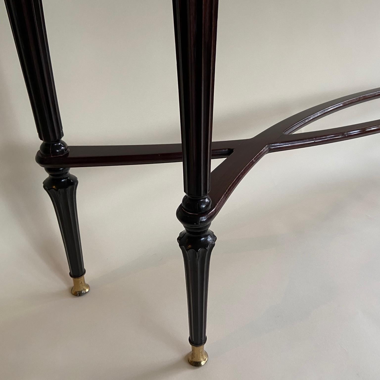 Shallow Polished Dark Wood Console Attributed to Paolo Buffa, Italy, circa 1940s In Good Condition In London, Fitzrovia