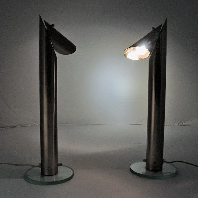 Long and Stylish Pair of Metal Table Lamps by Markslöjd Sweden 1980s In Good Condition In Stockholm, SE