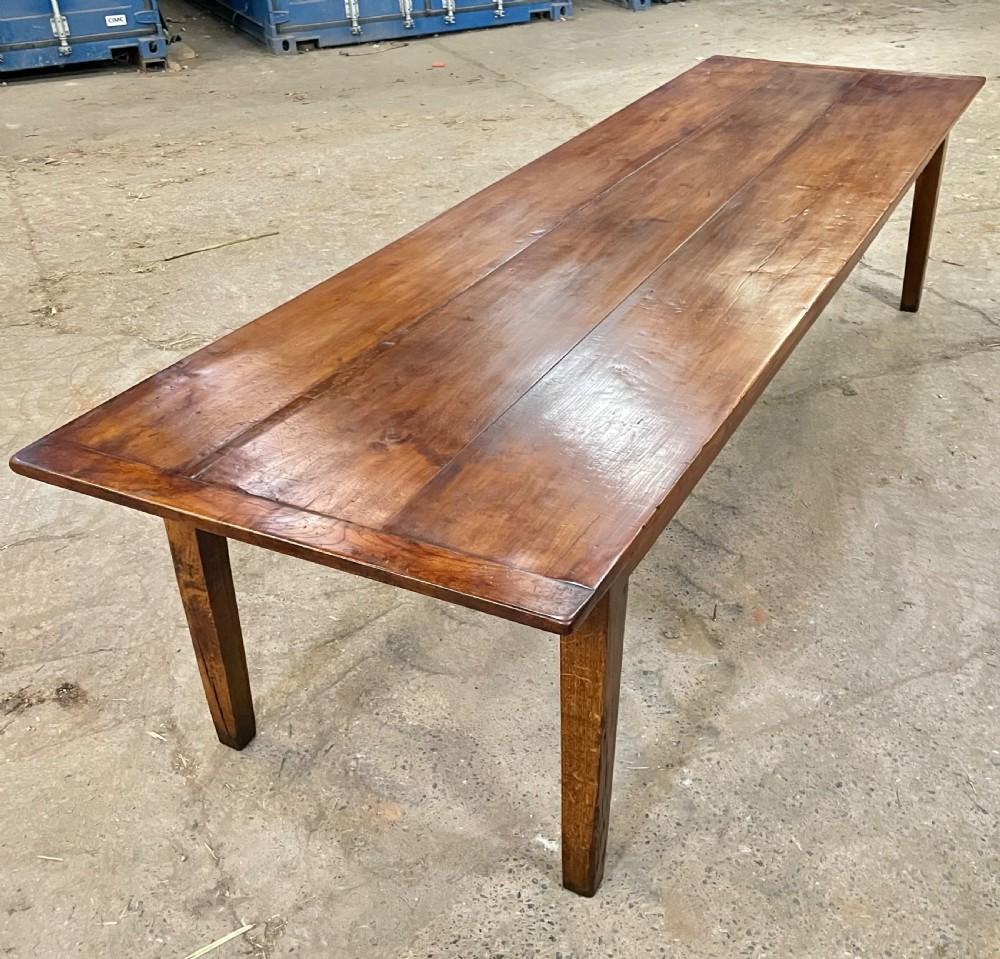 Stunning example of an early 19th century cherrywood table
French circa 1830’s , the 3 plank top standing on tapering legs , single drawer to each end
This piece has been through our workshops and been cleaned and polished
Length 133 inches /