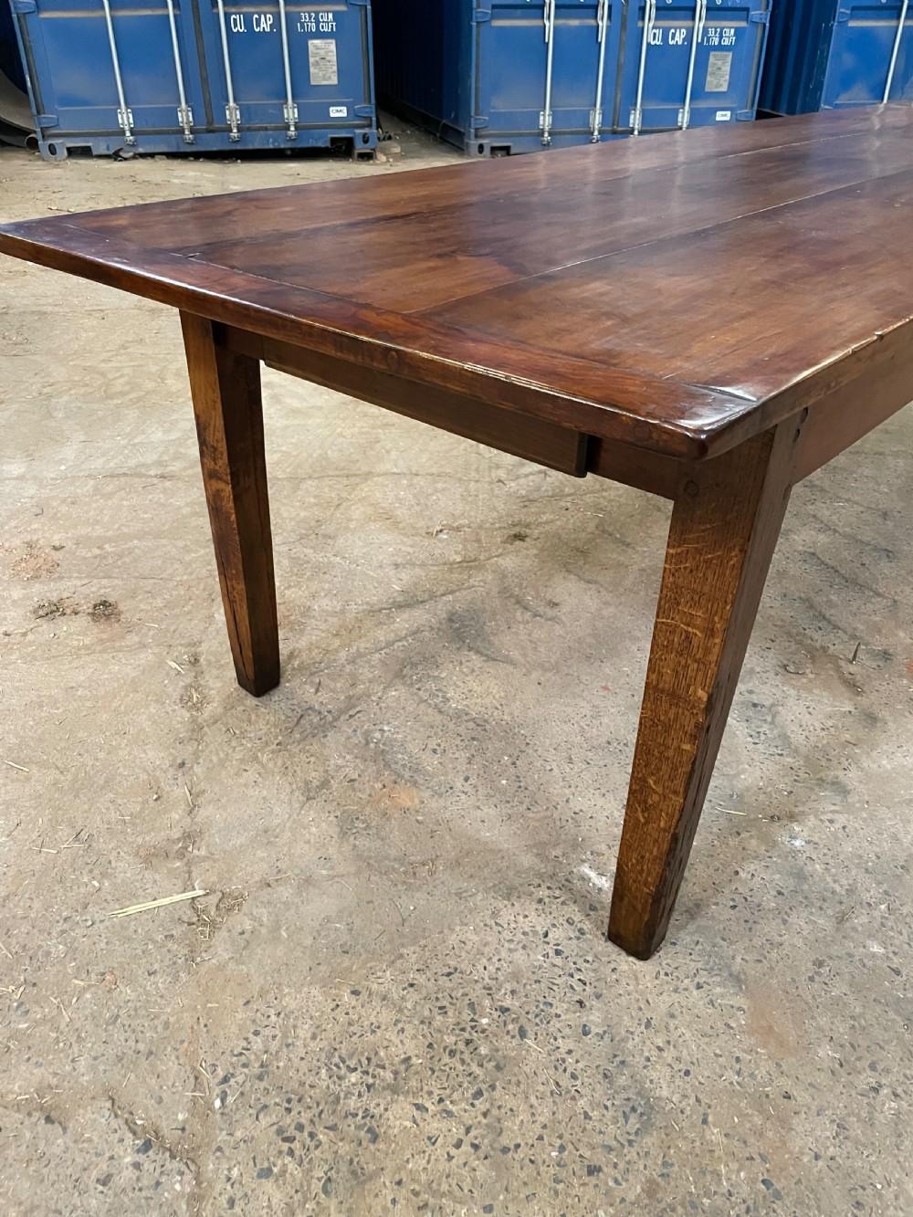 Country Long and wide antique cherrywood farmhouse table