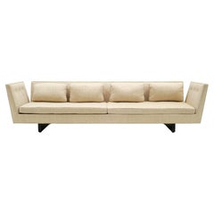 Long Angle Arm Sofa by Edward Wormley for Dunbar, Off White, Completely Original