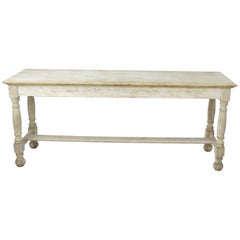 Long Antique Bleached Oak Serving Table