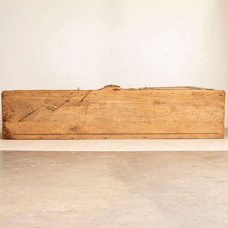 Long Antique Bleached Oak Sideboard Buffet from France 6