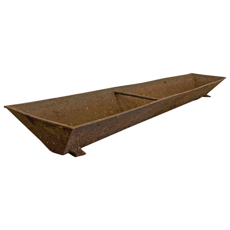 Long 73" Antique Cast Iron Feeding Trough at 1stDibs
