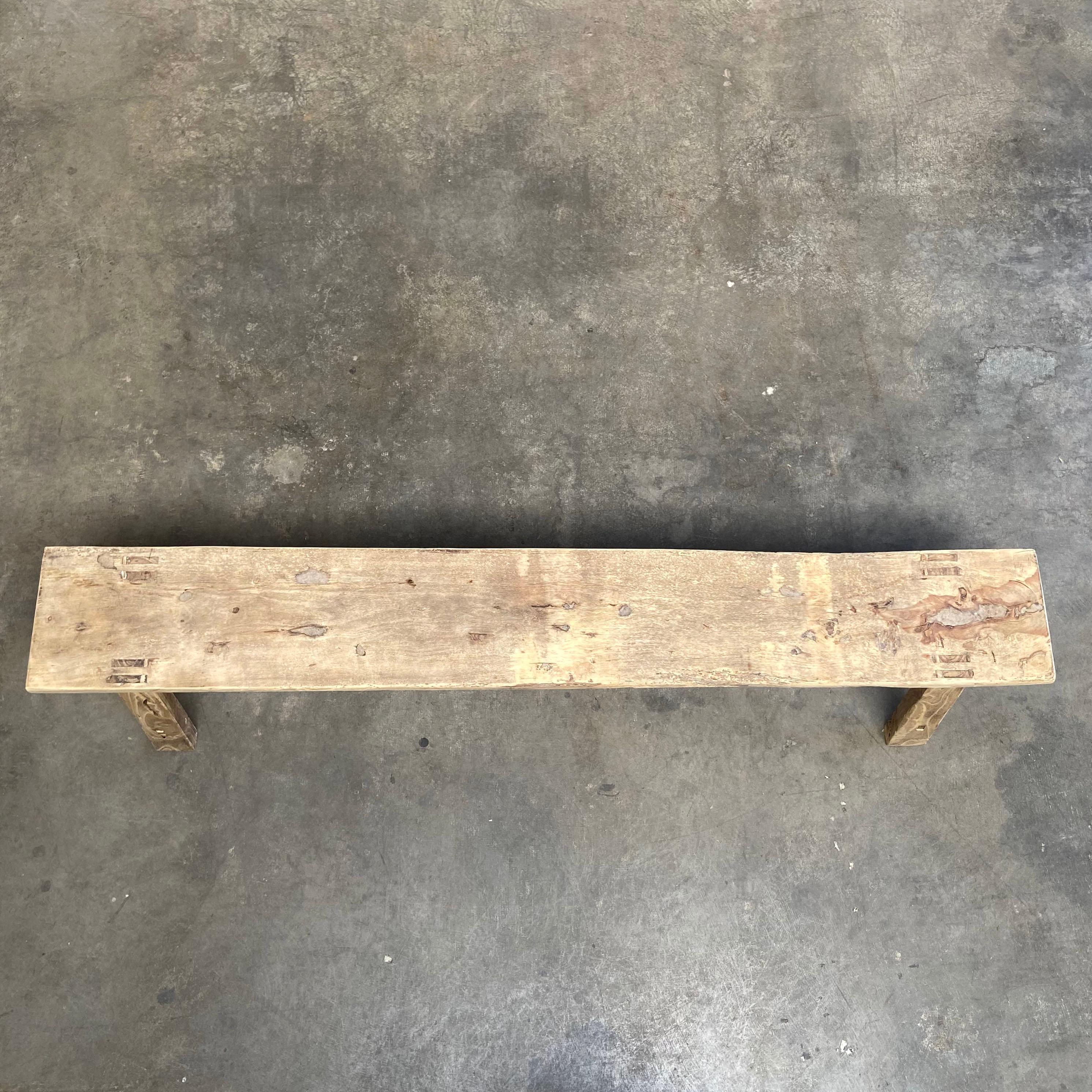 19th Century Long Antique Elm Wood Bench or Table