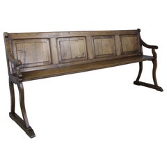 Long Antique French Chestnut Bench