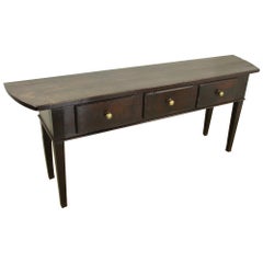 Long Antique French Oak and Fruitwood Serving Table