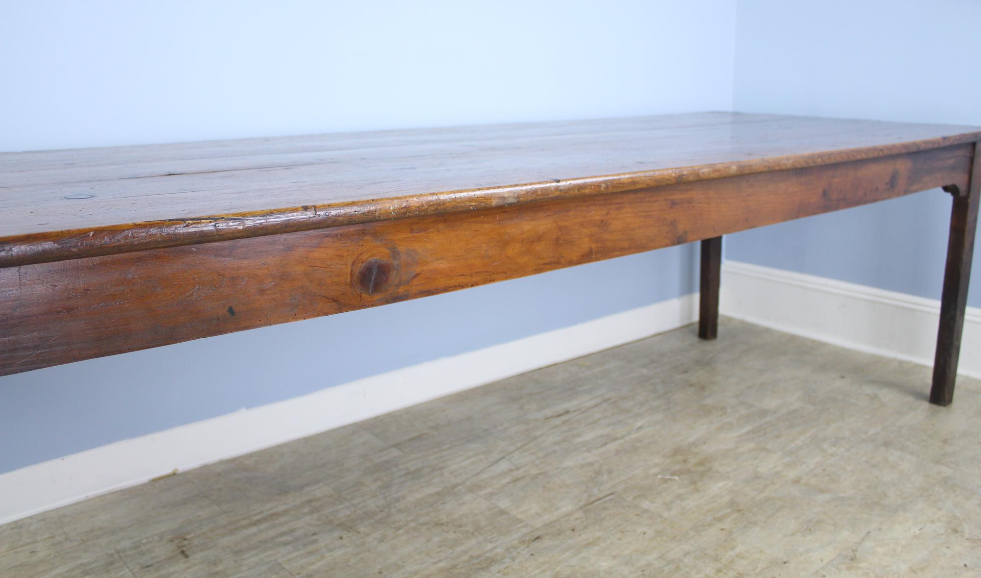 Long Antique French Pine Farm Table In Good Condition In Port Chester, NY