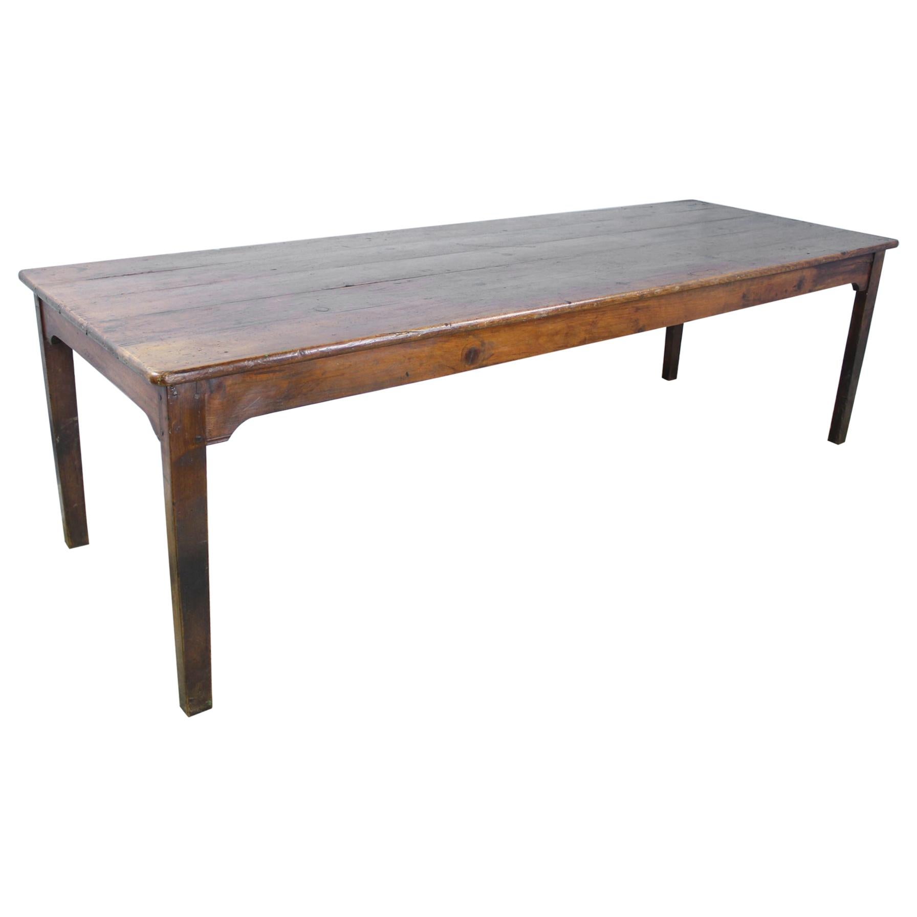 Long Antique French Pine Farm Table