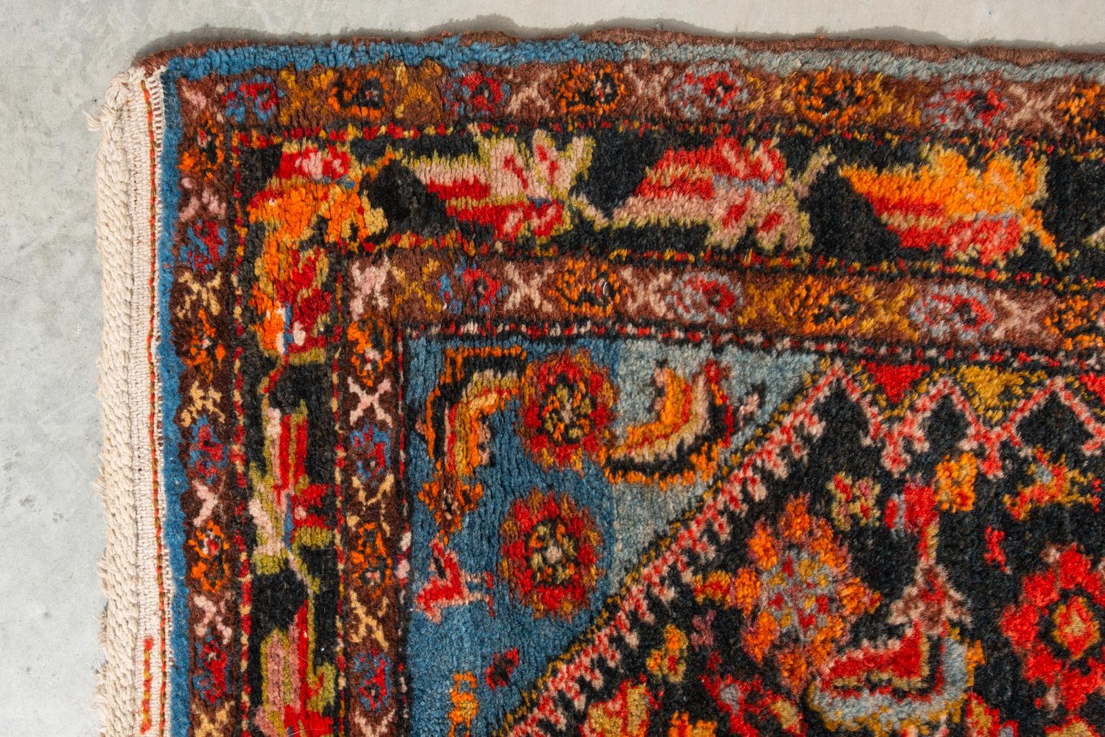 Wool Long Antique Oriental Runner For Sale