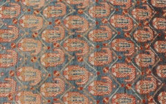 Long Antique Hand-Knotted Persian Malayer Runner in Wool with All-Over Design