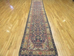 Long Antique Hand Knotted Wool Persian Malayer Runner Rug