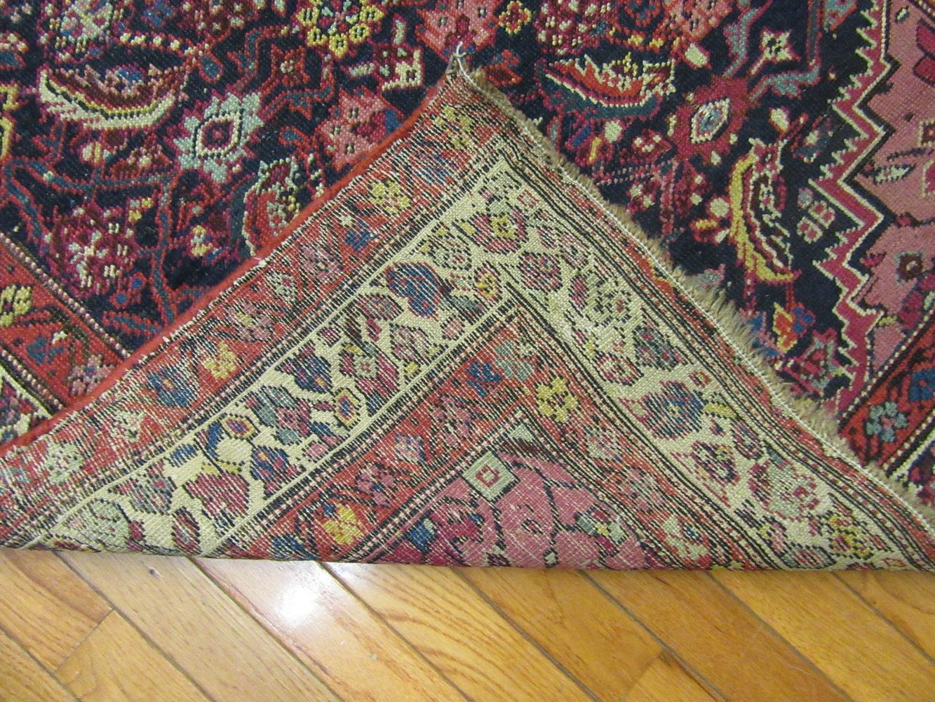 20th Century Long Antique Hand Knotted Wool Persian Malayer Runner Rug For Sale