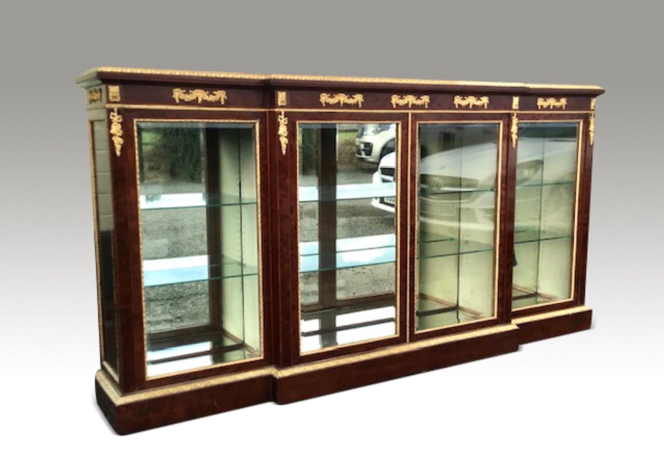 Long Antique Napoleon 111 Display Cabinet, Credenza For Sale 1