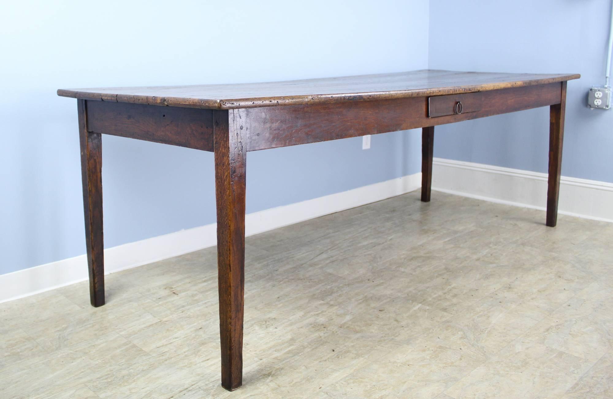 French Long Antique Oak Farm Table