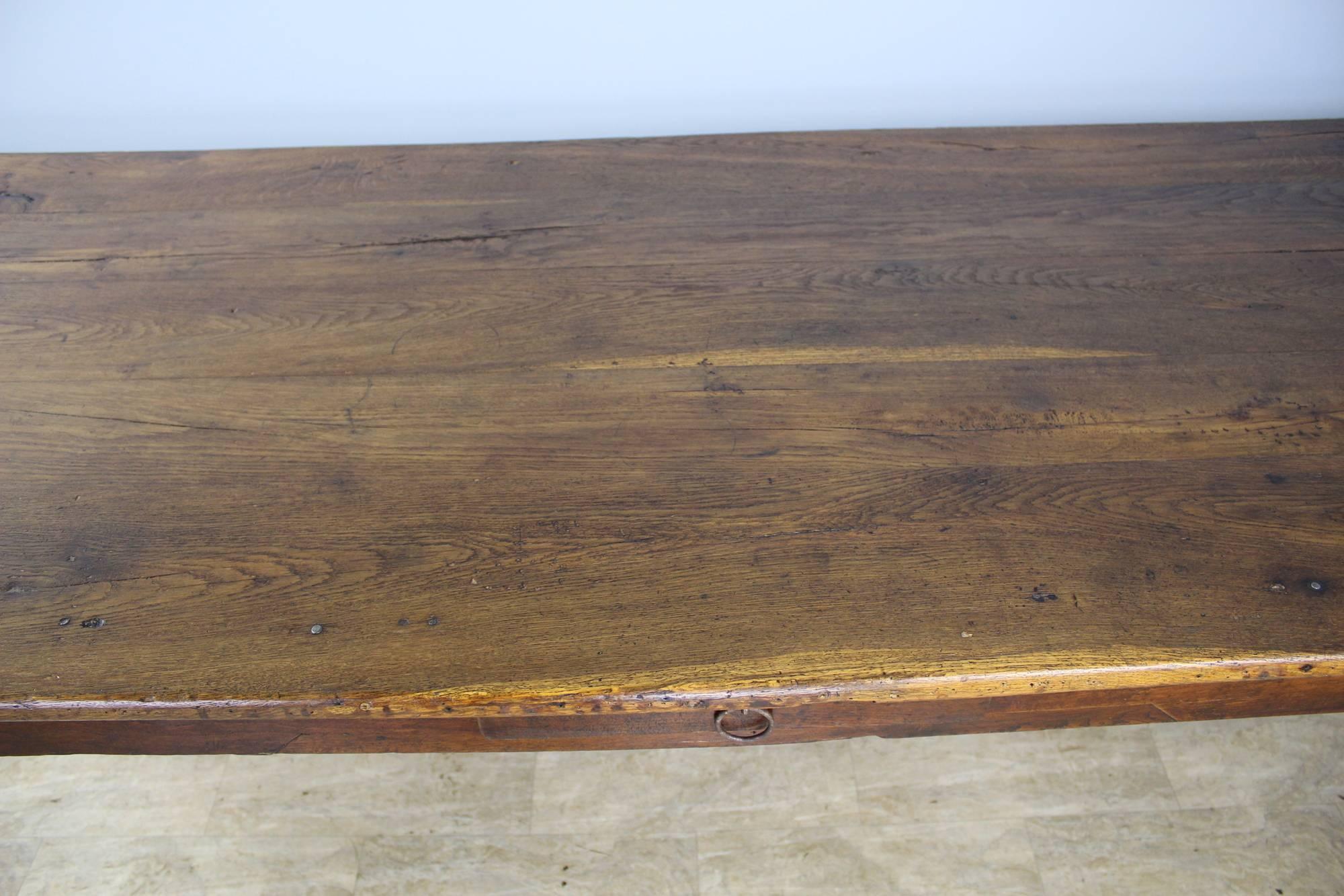 Long Antique Oak Farm Table 1