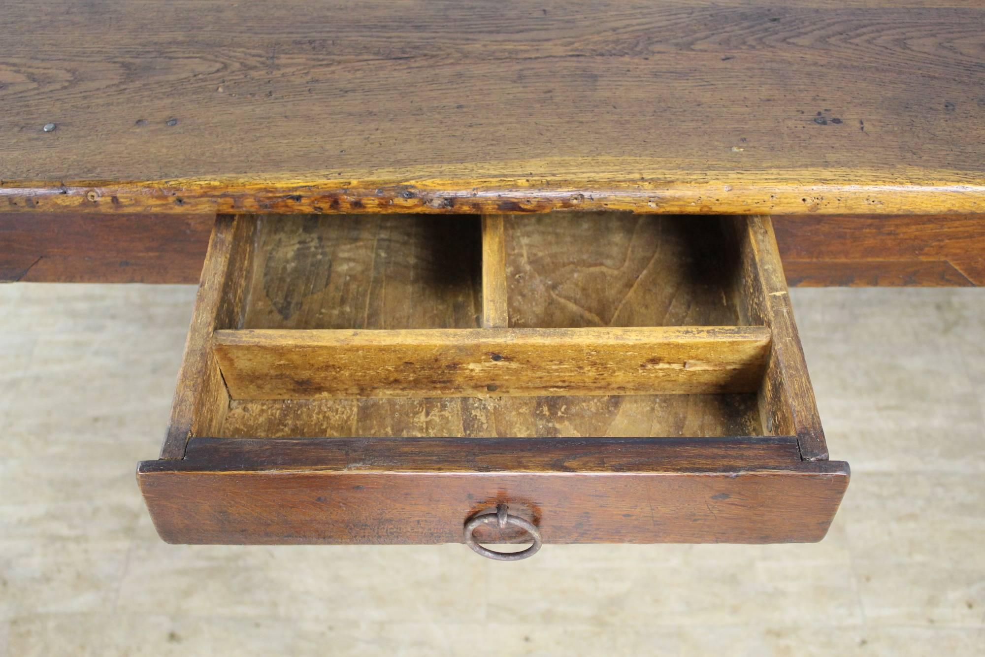 Long Antique Oak Farm Table 3