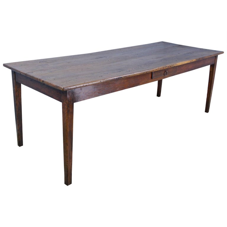 Long Antique Oak Farm Table For Sale at 1stdibs