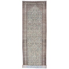 Long Antique Persian Malayer Runner with All Over Sub-Geometric Design