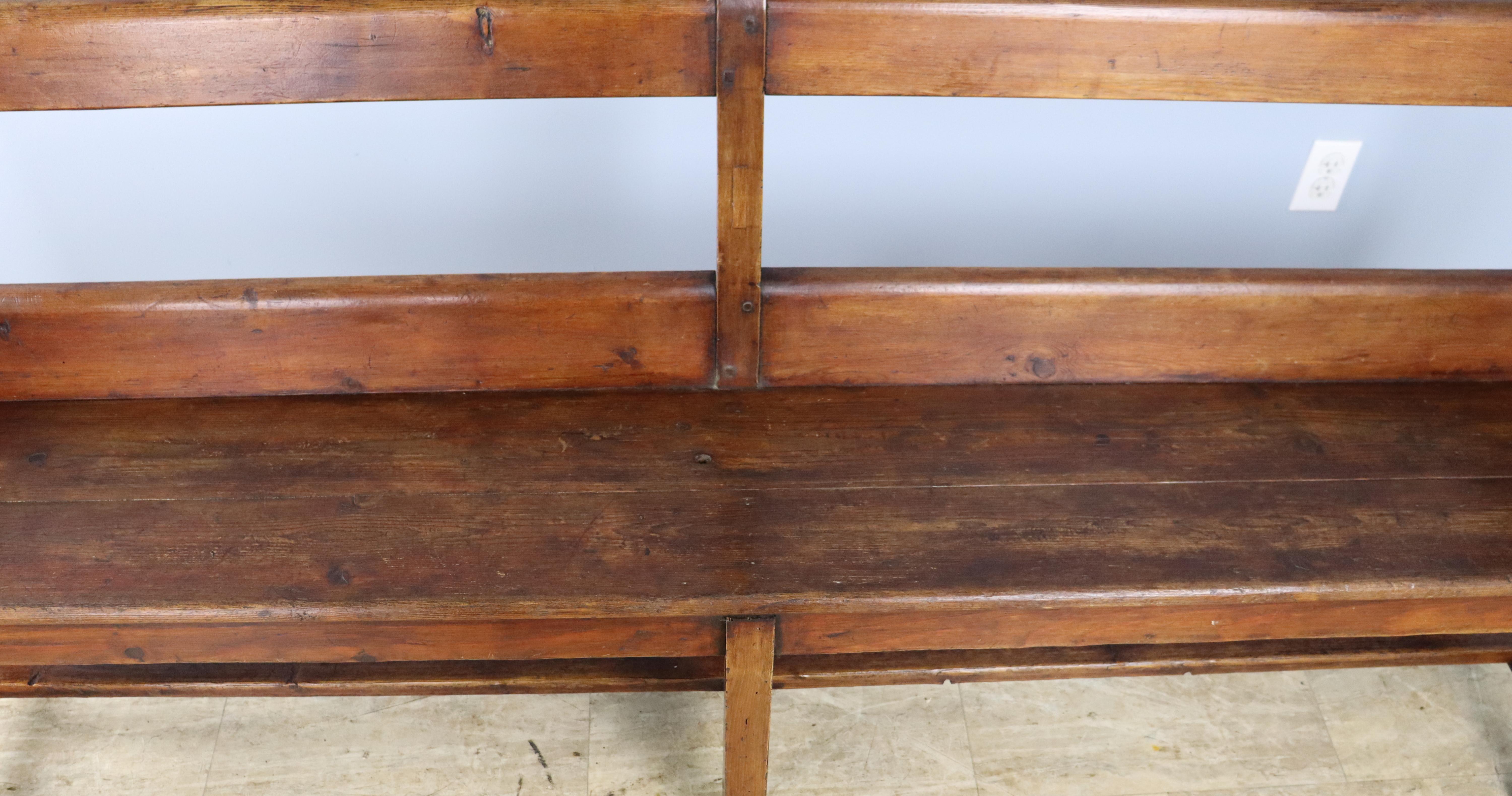 Long Antique Pine Bench In Good Condition In Port Chester, NY