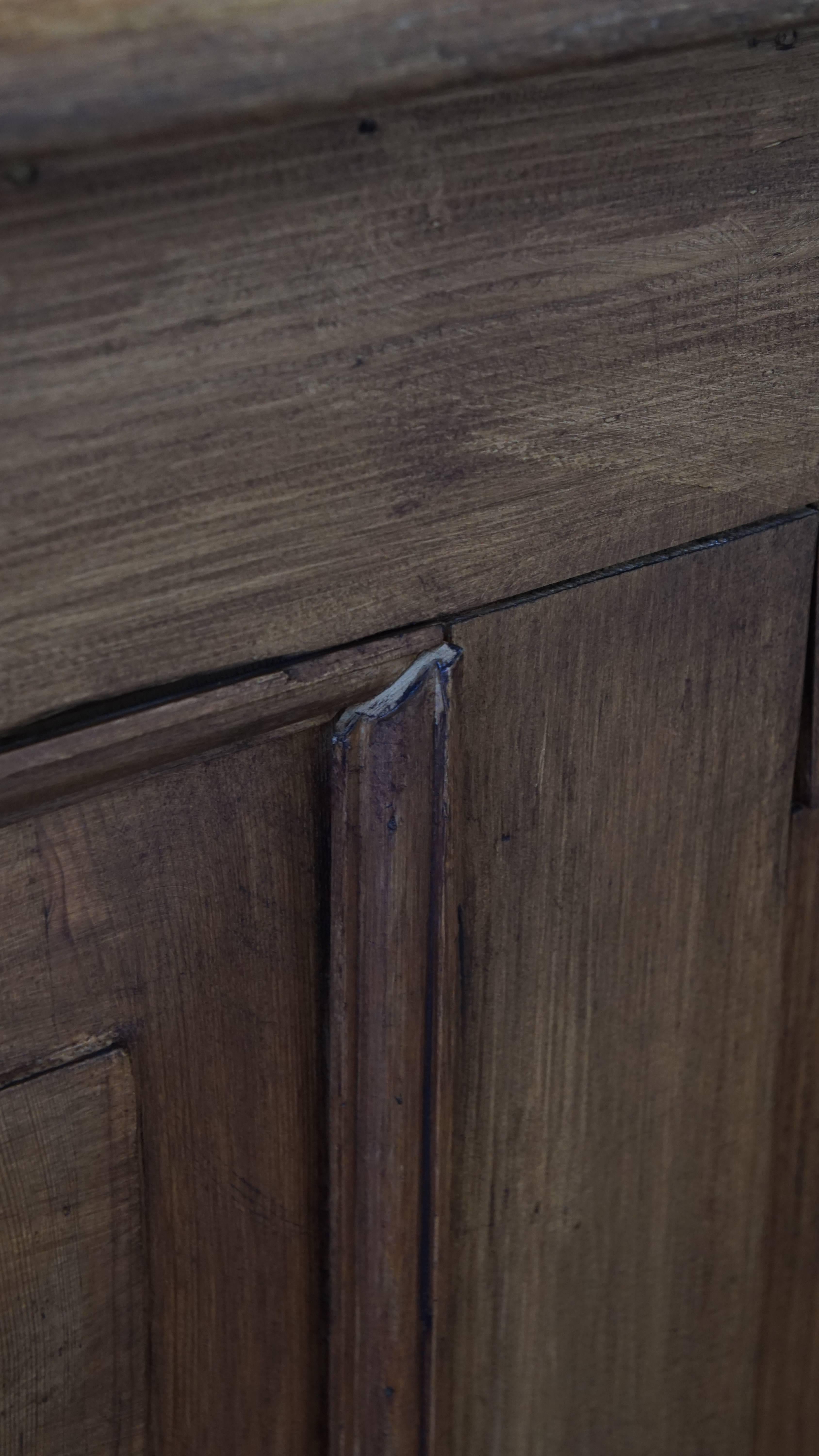 Long Antique Pine Wood Counter / Sideboard with 16 Drawers For Sale 7