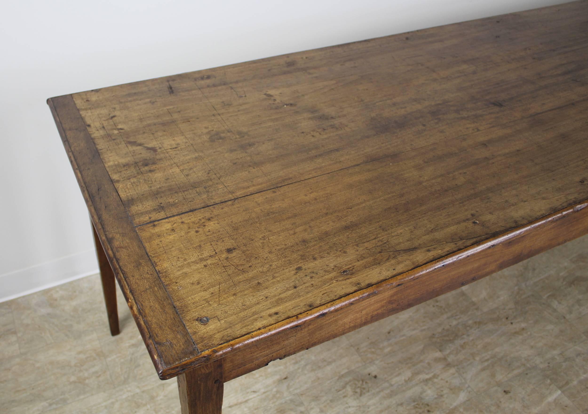 Long Antique Poplar Farm Table In Good Condition In Port Chester, NY