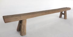 Long Antique Primitive Japanese Elm  Bench