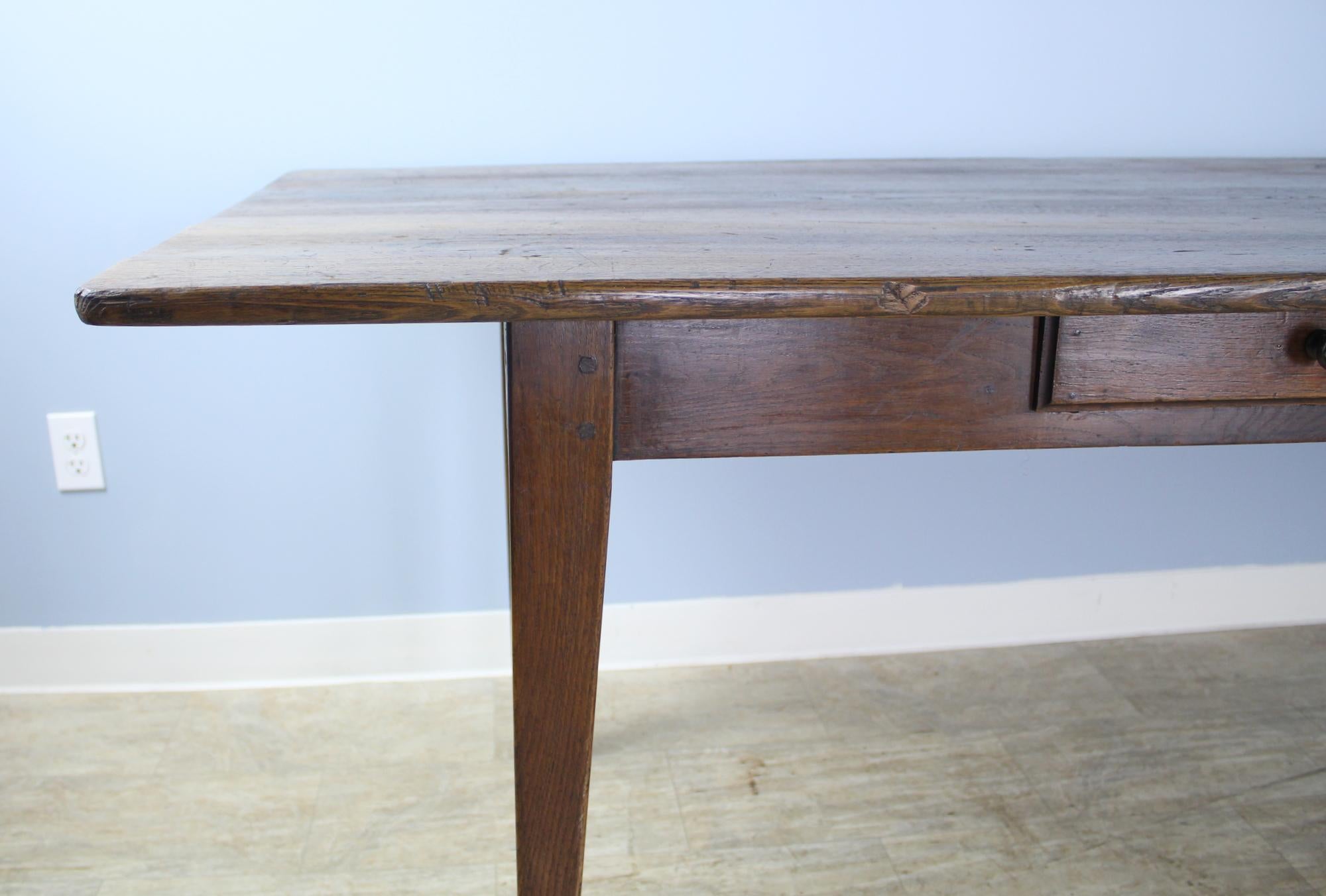 Long Antique Two-Drawer Chestnut Farm Table 3